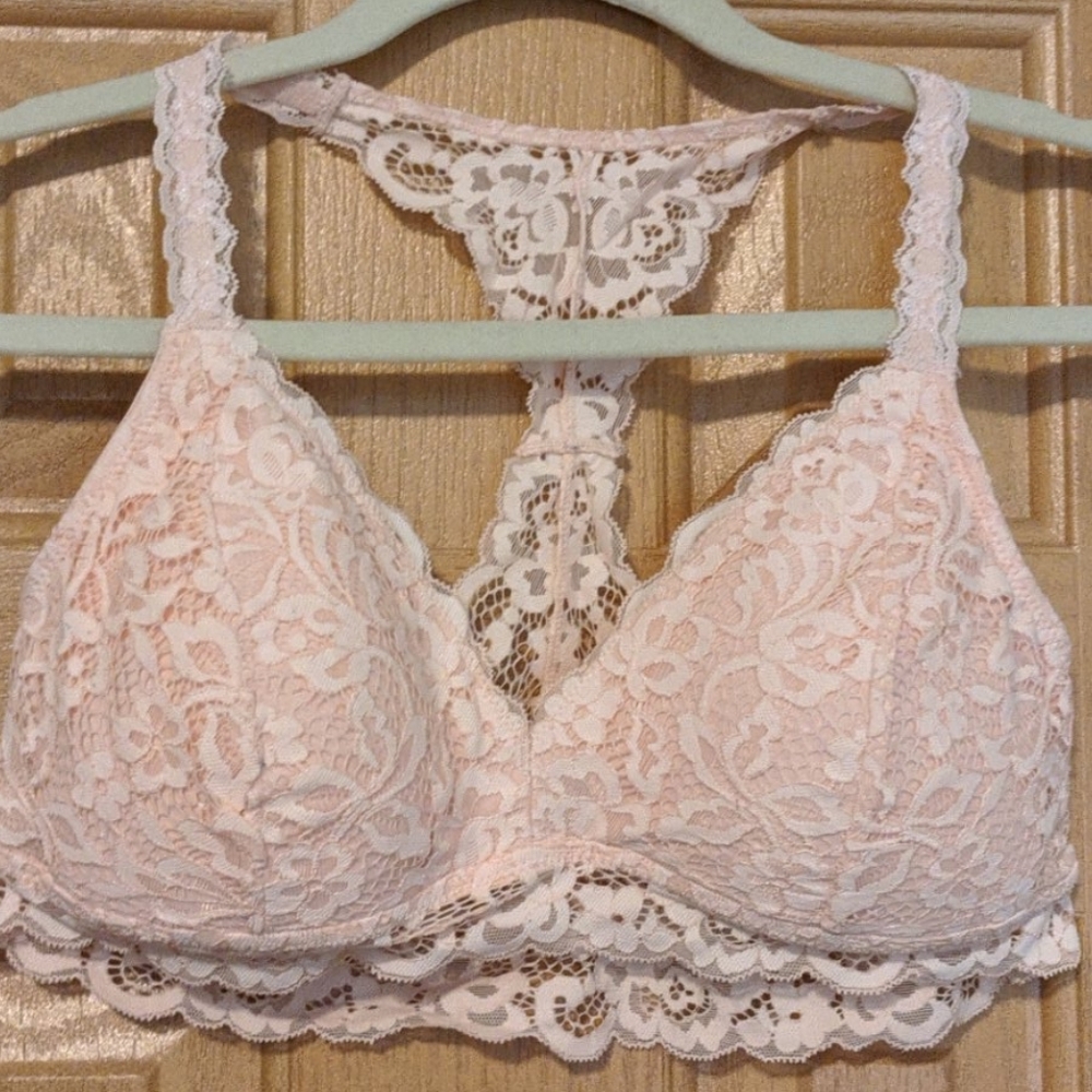 Light pink lace bralette